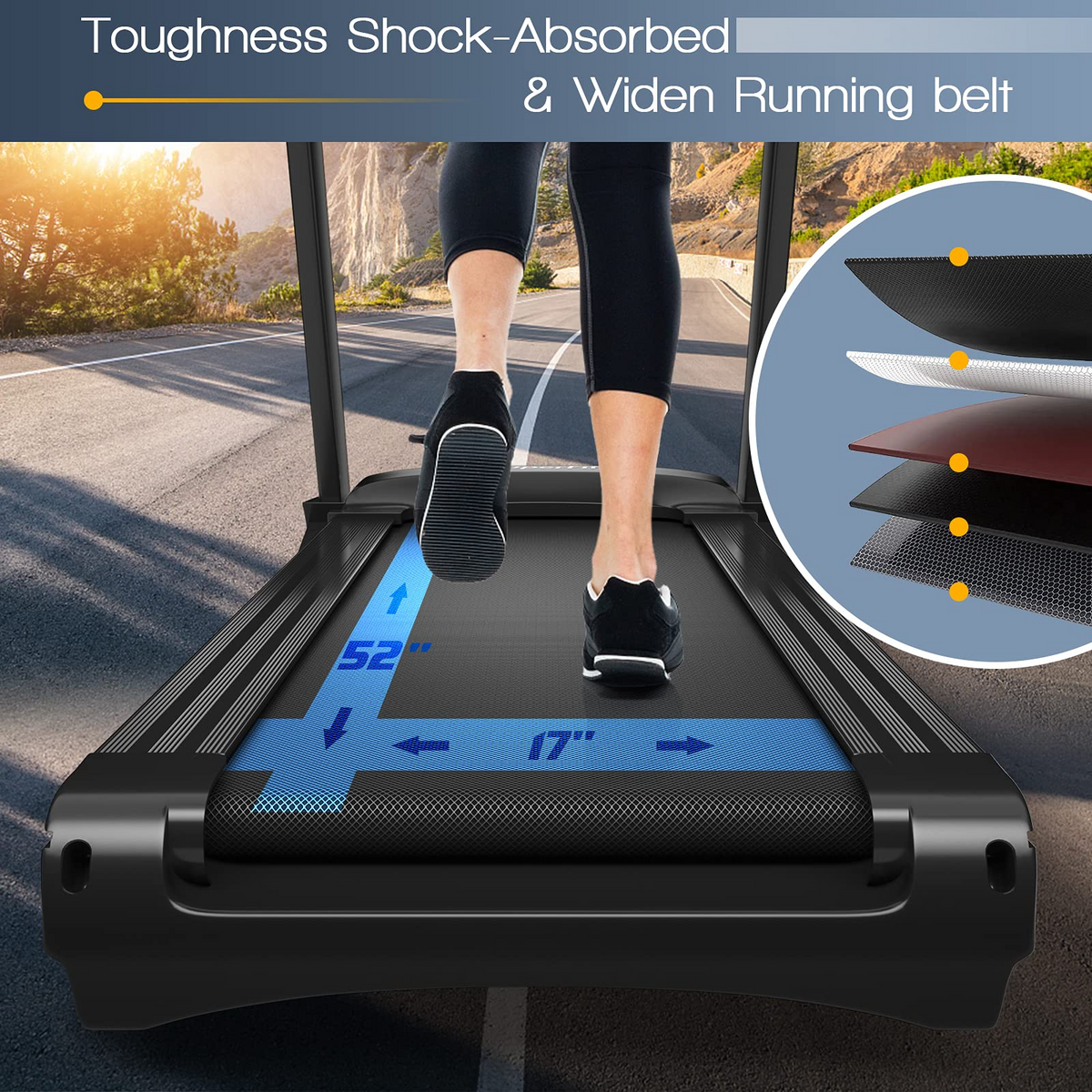 Goplus 3.75HP Folding Treadmill with Incline, Electric Superfit Treadmill w/App Control, 12 Preset & 3 Custom Programs