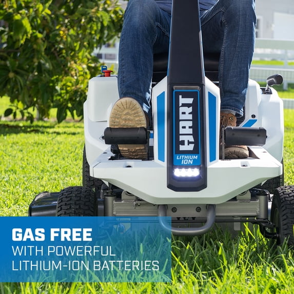 HART 80-Volt 30-Inch Lithium-Ion Electric Riding Lawn Mower Kit with Super Charger (H80RM011)