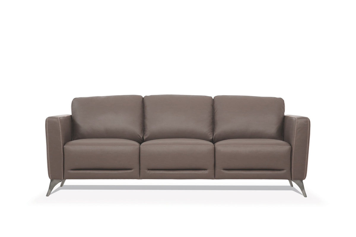 The Belmont – Taupe Leather Sofa with Black Legs
