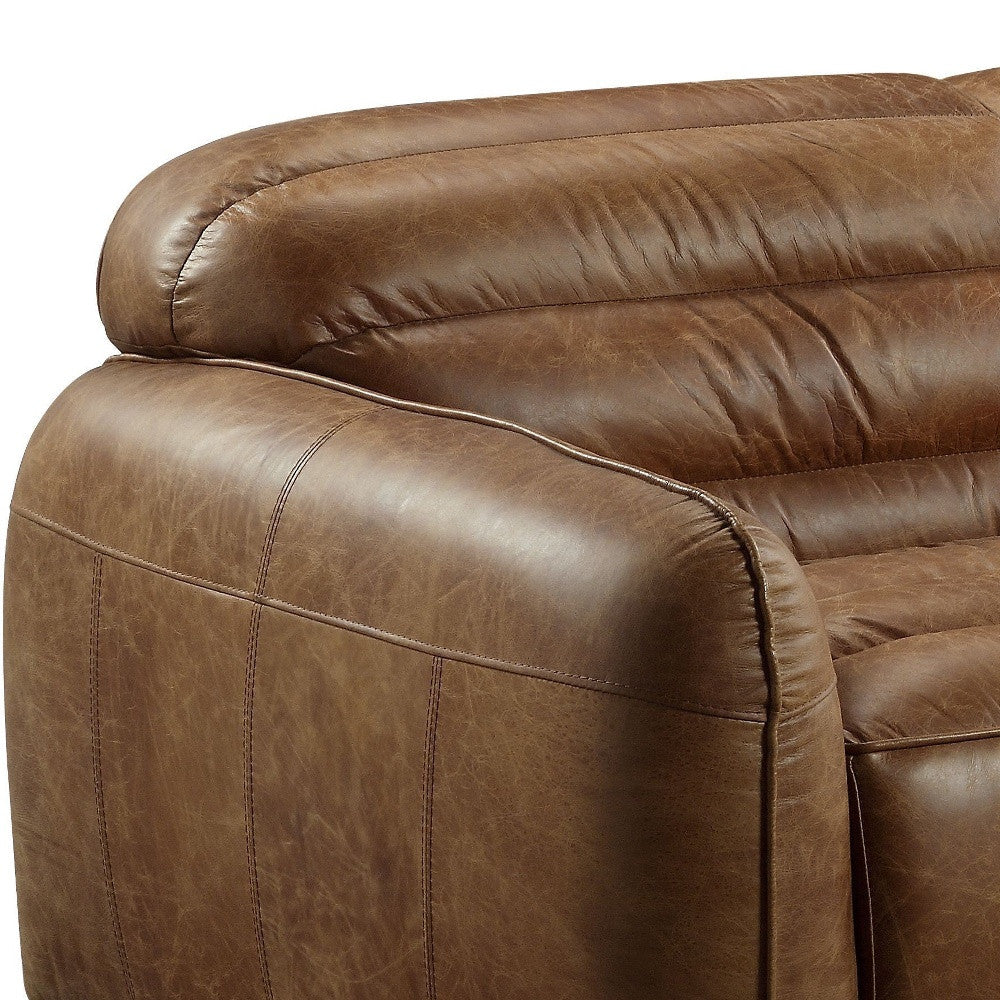 Phillips Leather Sofa – Dark Brown