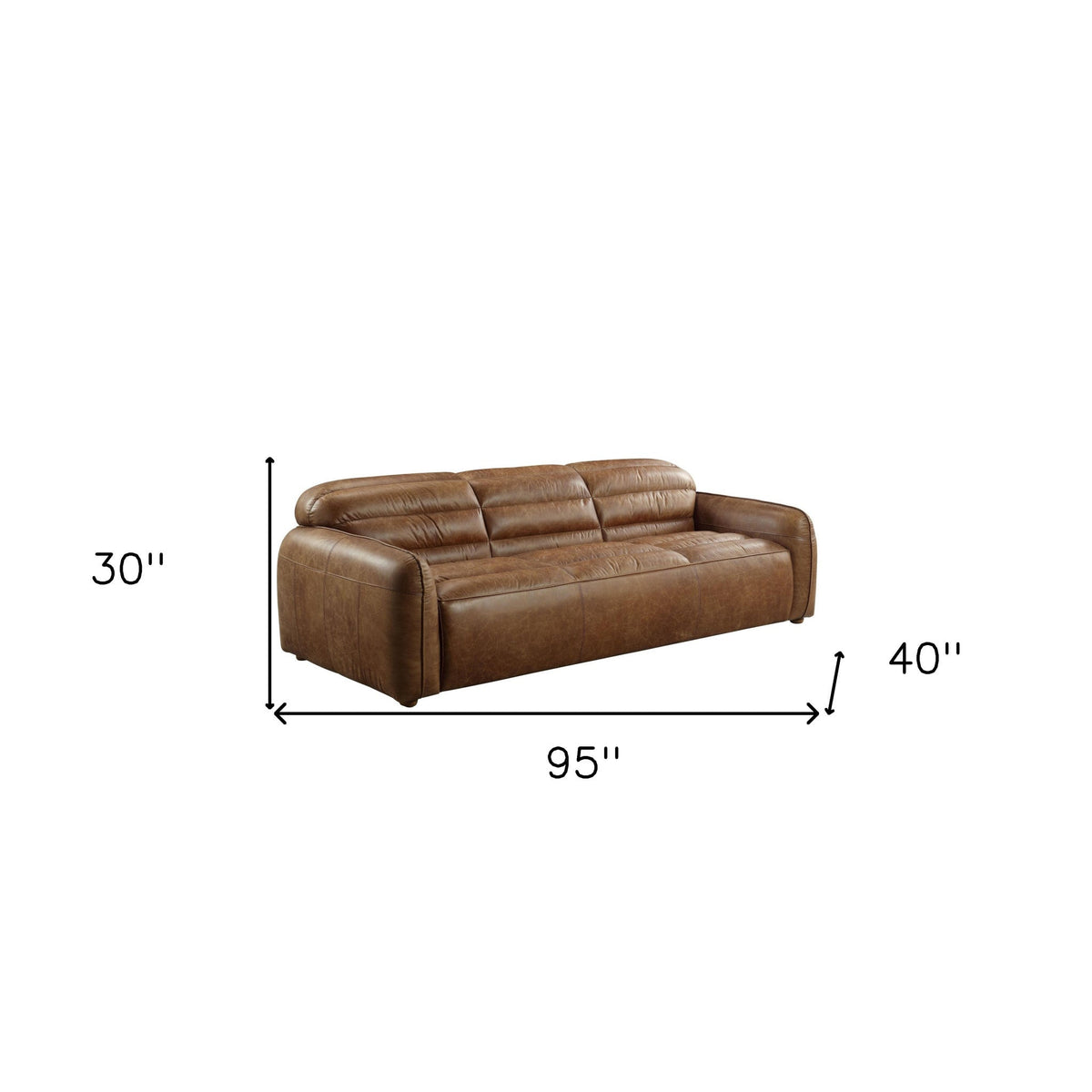 Phillips Leather Sofa – Dark Brown