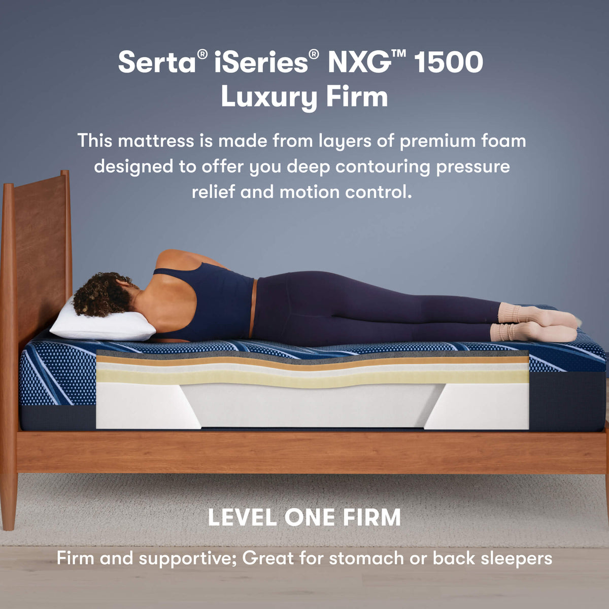 Serta iSeries NXG 1500 Luxury Firm Mattress - Cooling Foam Core Support