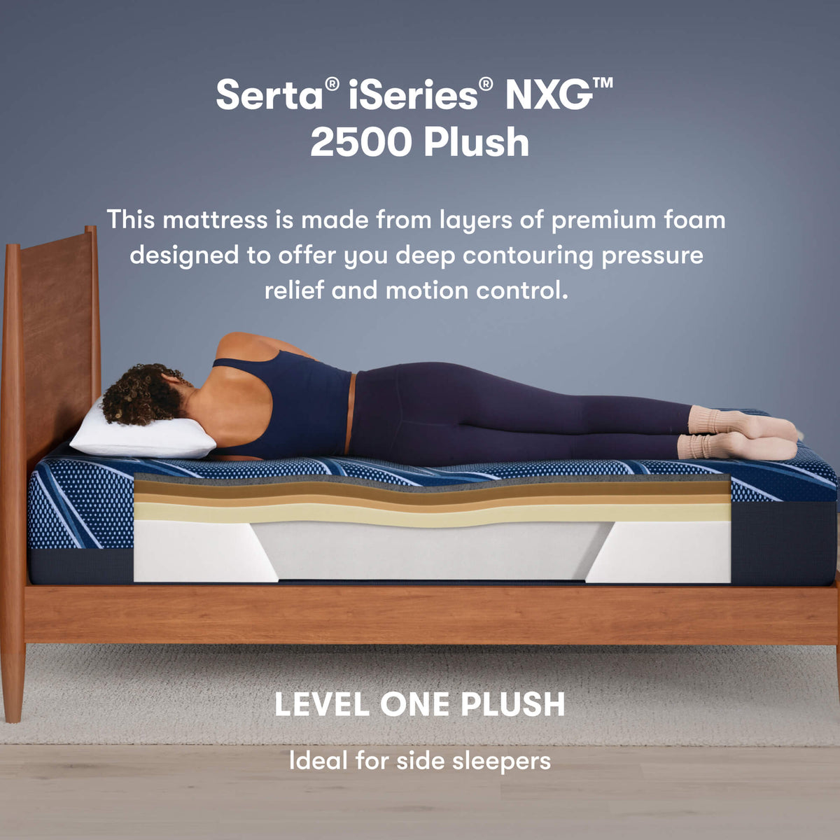 Serta iSeries NXG 2500 Plush Mattress - Contouring Cooling Foam Core Support