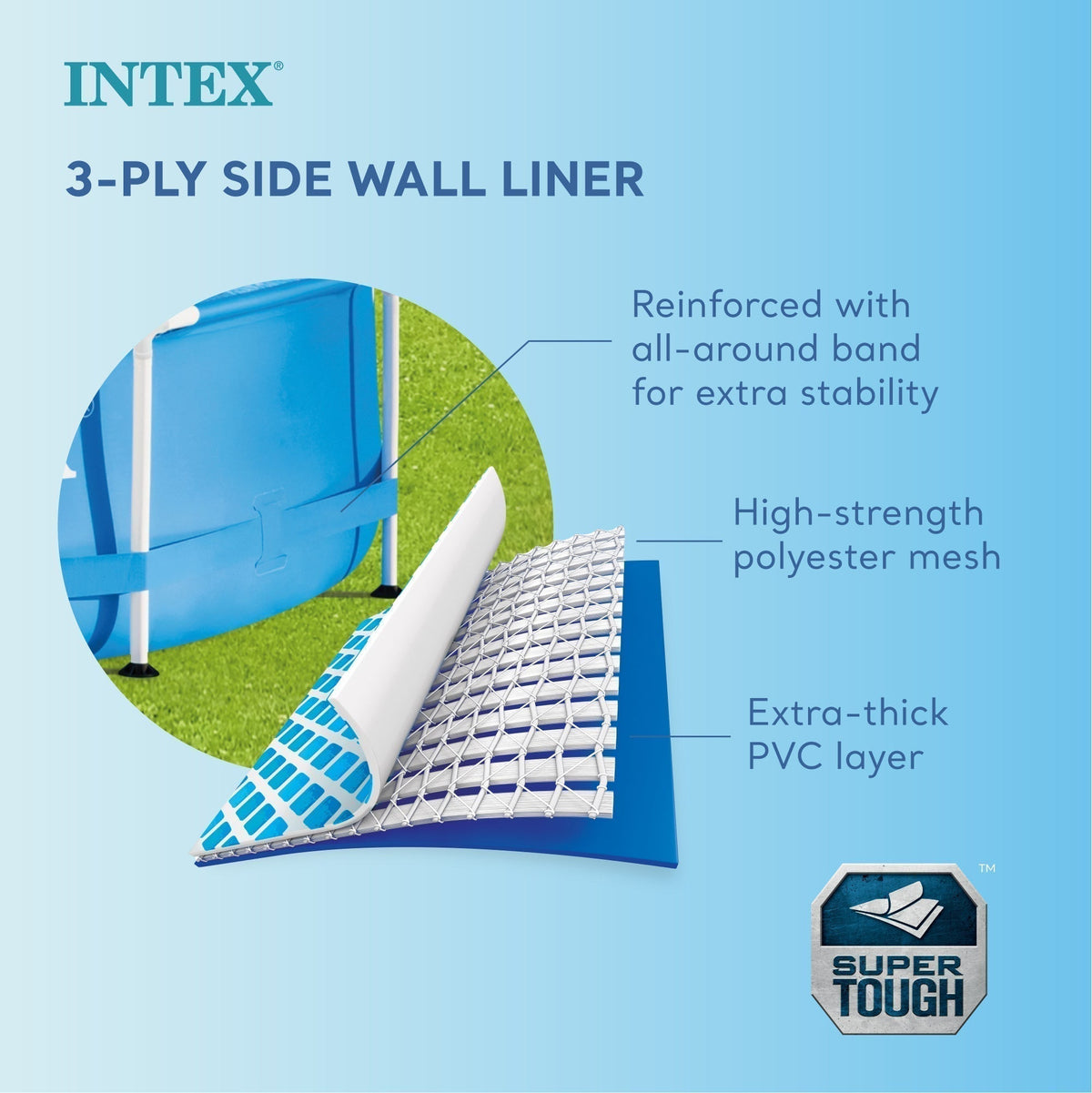 Intex 12'x30" Swimming Pool w/ Pump, Pool Ladder for 42” Wall, & 12’ Cover image 4