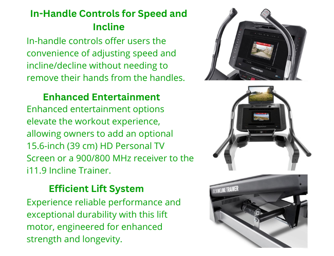 Freemotion i11.9 Incline Trainer w/10" HD Capacitive Touch Display
