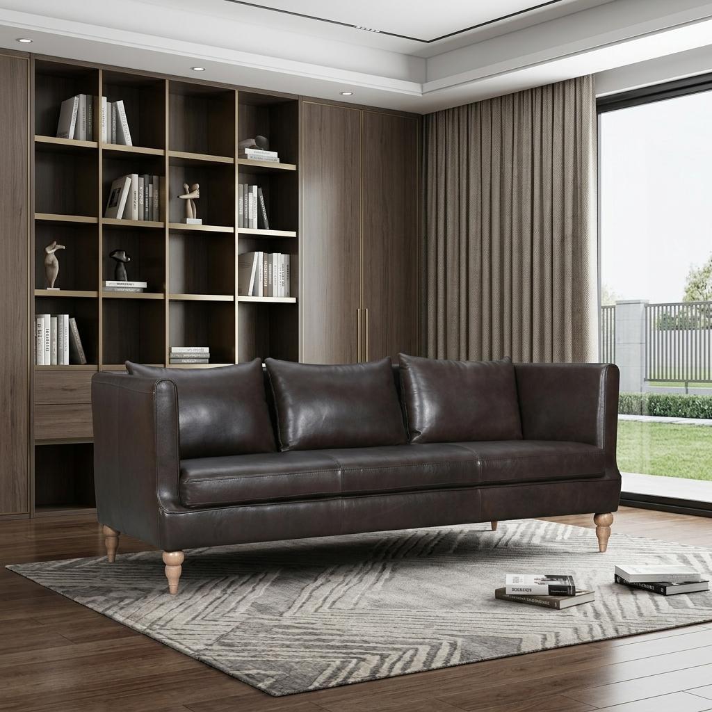 The Corvane – Dark Brown Leather Sofa