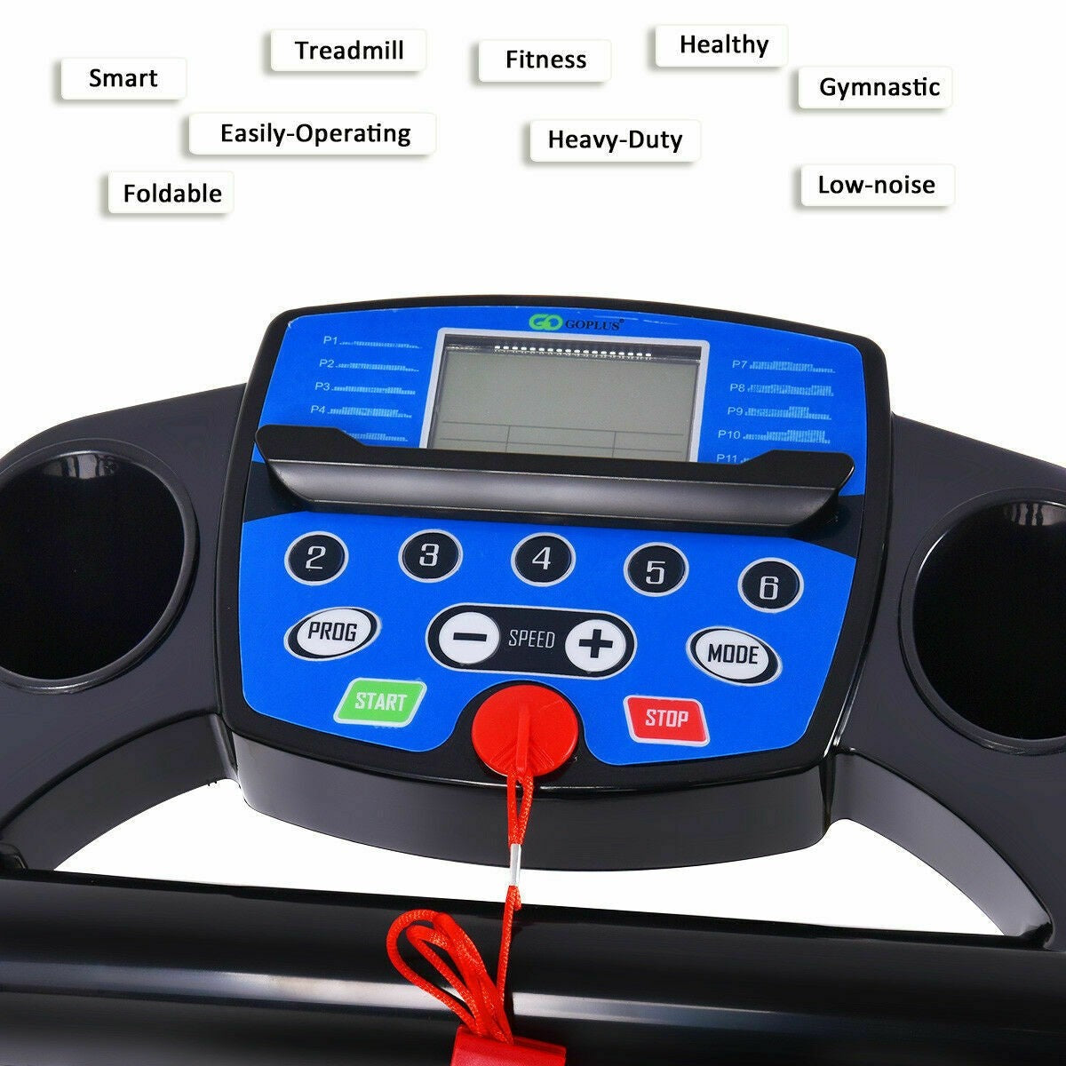 Electric Folding Treadmill with LCD Display and Heart Rate Sensor