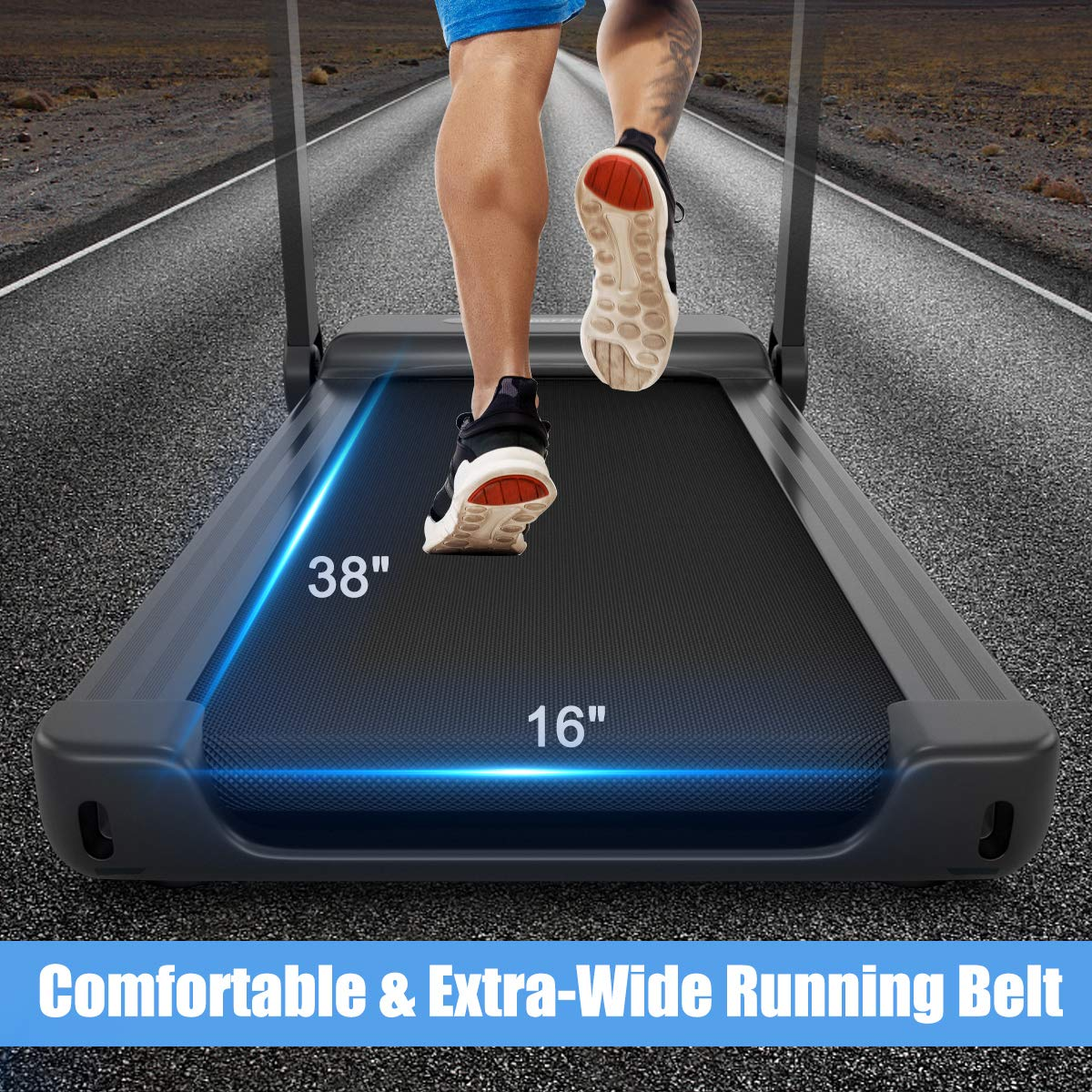 Goplus Heavy Duty Treadmill for Gym, Superfit Electric Treadmill with App Control