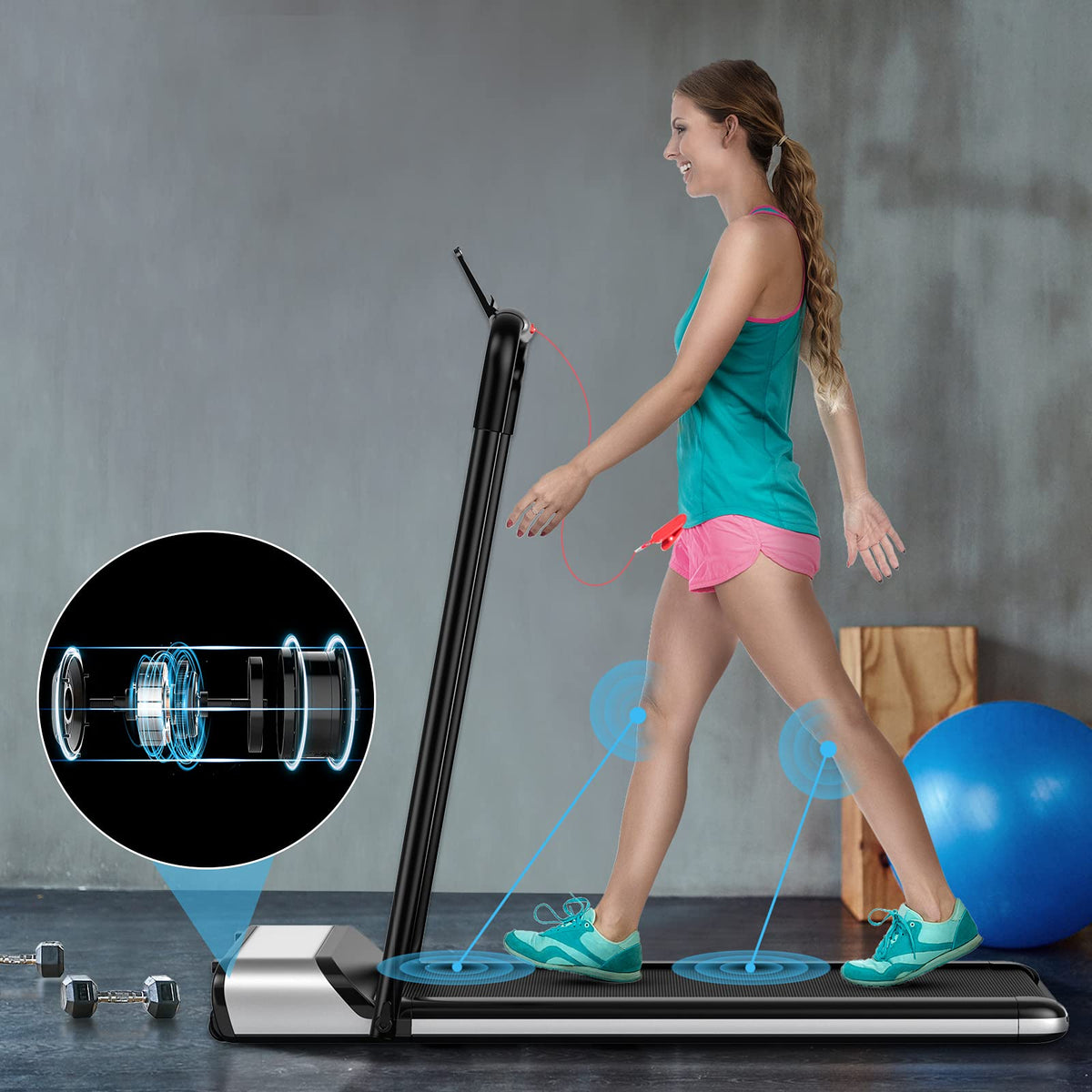 Ultra-Thin Electric Folding Treadmill, Installation-Free Design