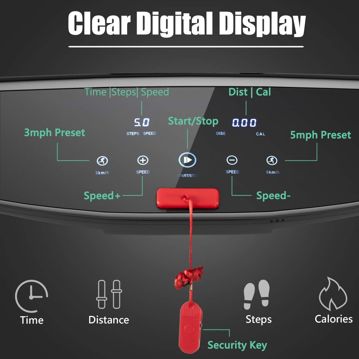 Goplus 3HP Electric Folding Treadmill, with APP Control, Bluetooth Speaker and HD Touch Screen