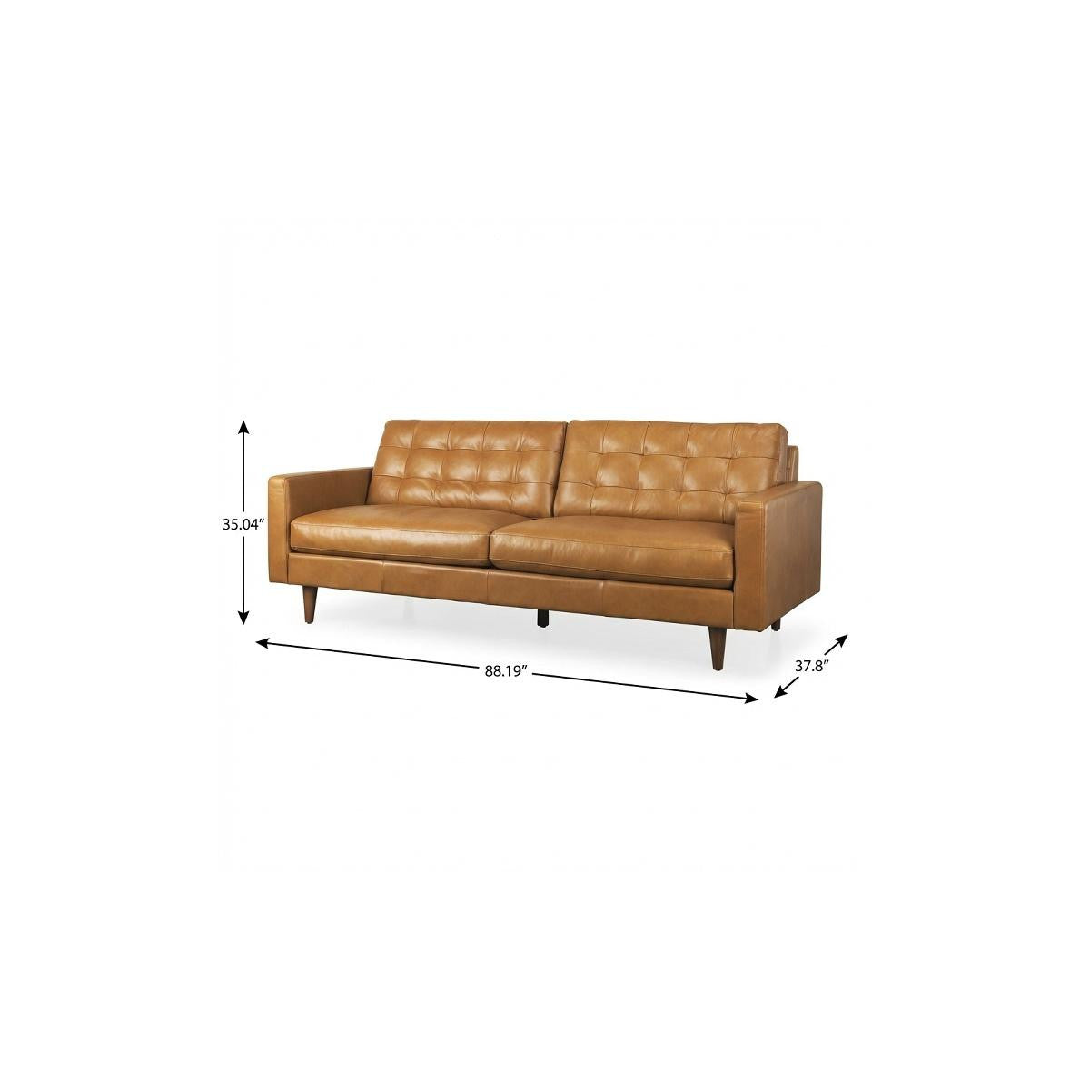 The Bellmore – Brown Leather Sofa
