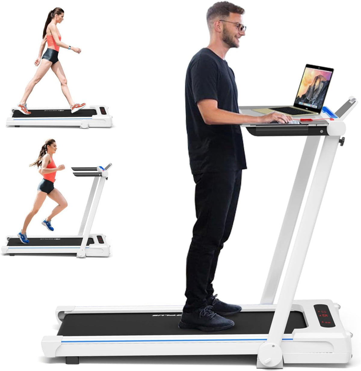 Goplus 3 in 1 Under Desk Treadmill Walking Pad with Removable Desktop