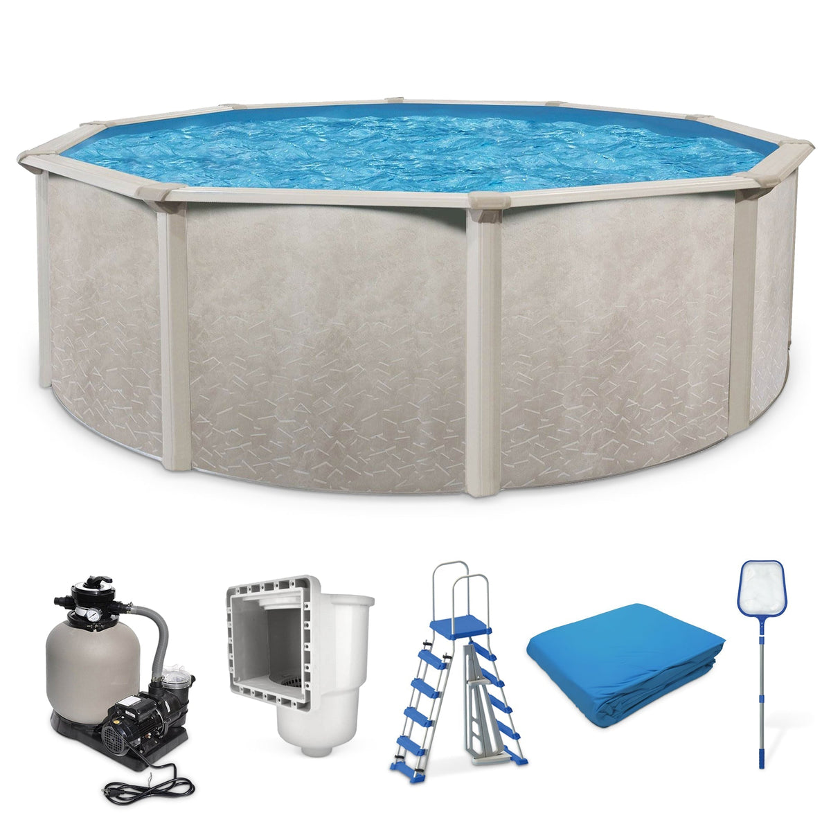 Aquarian Phoenix 21' x 52" Steel Frame Above Ground Swimming Pool Kit with Pump image 0