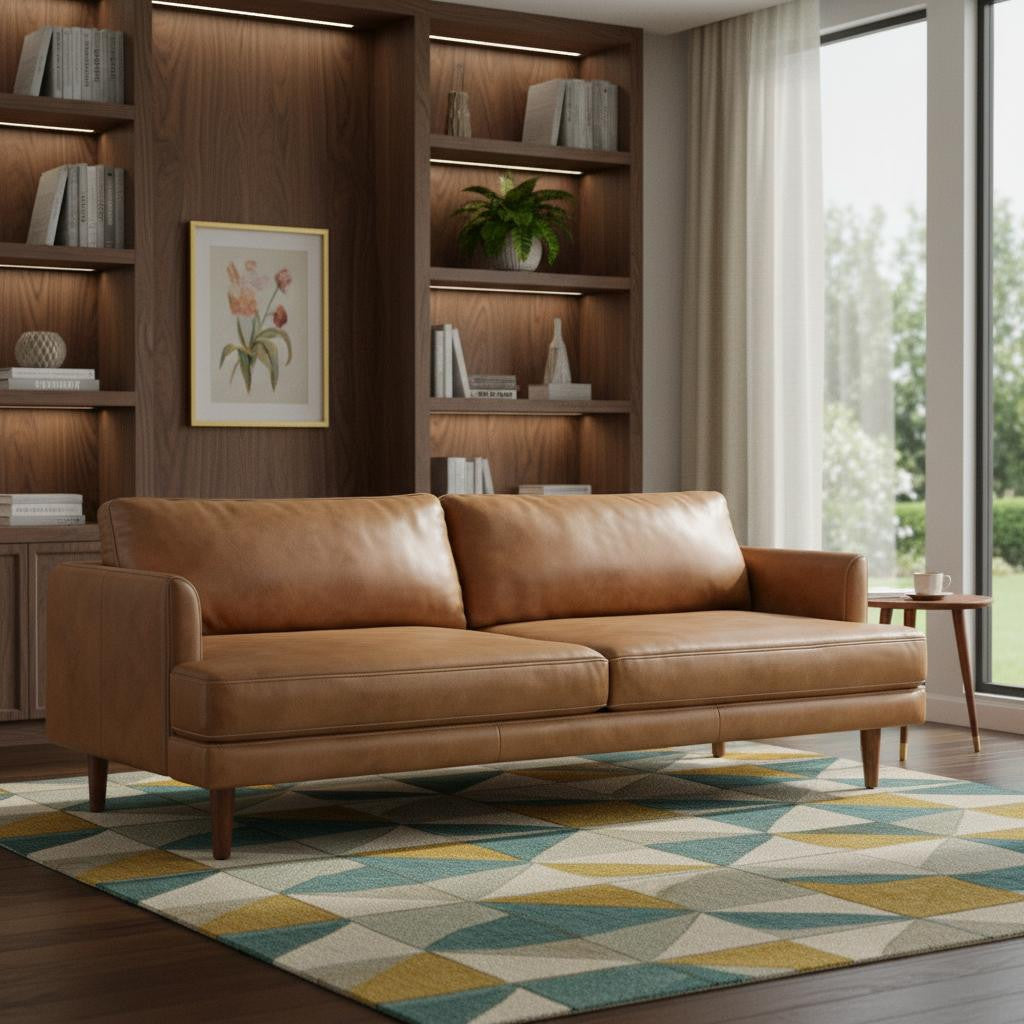 Lennox Leather Sofa – Brown