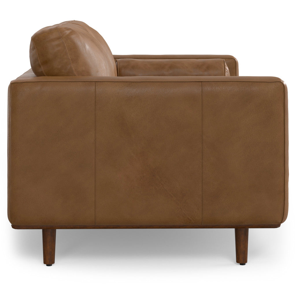 Lennox Leather Sofa with Ottoman – Brown
