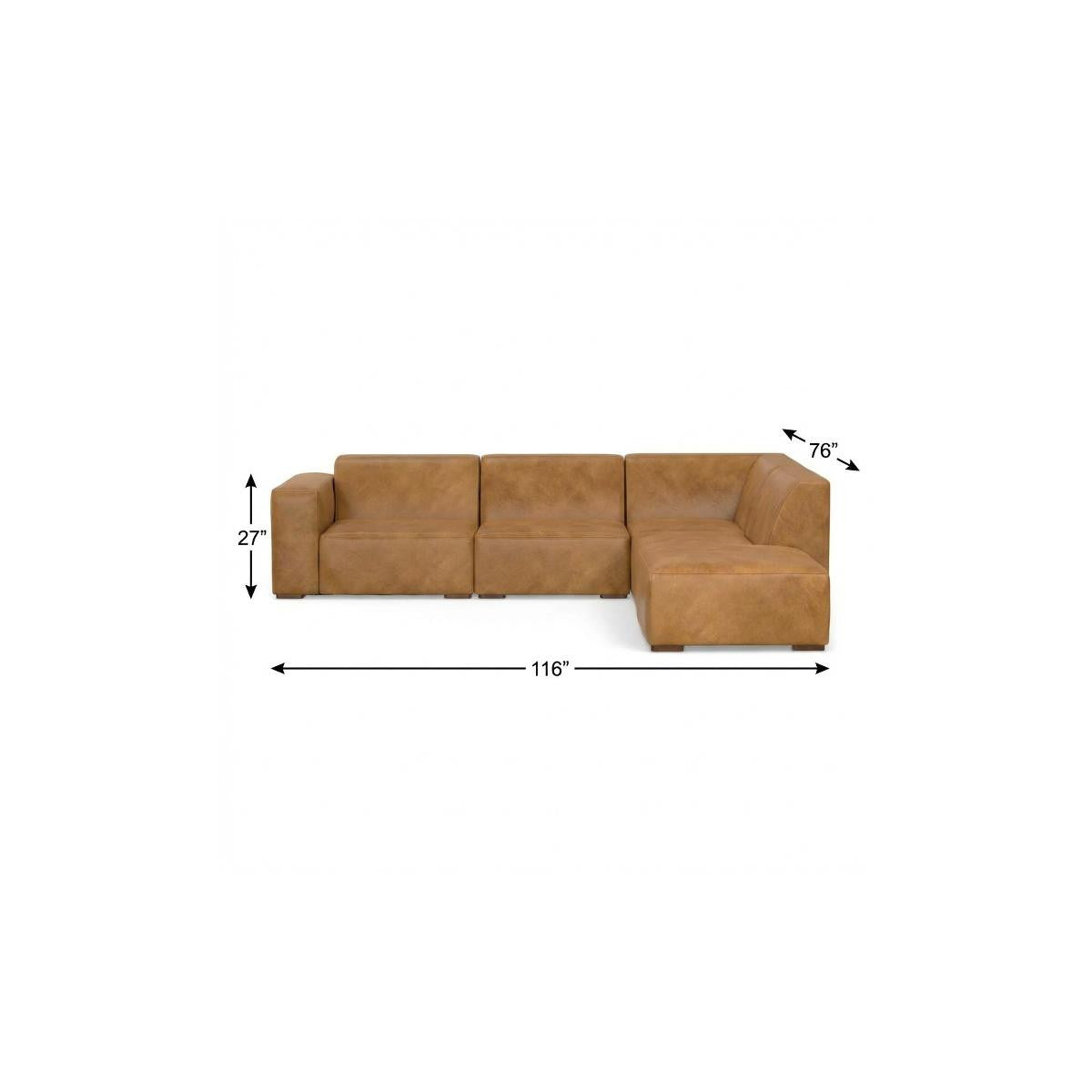 Lennox Leather Sofa with Ottoman – Sienna