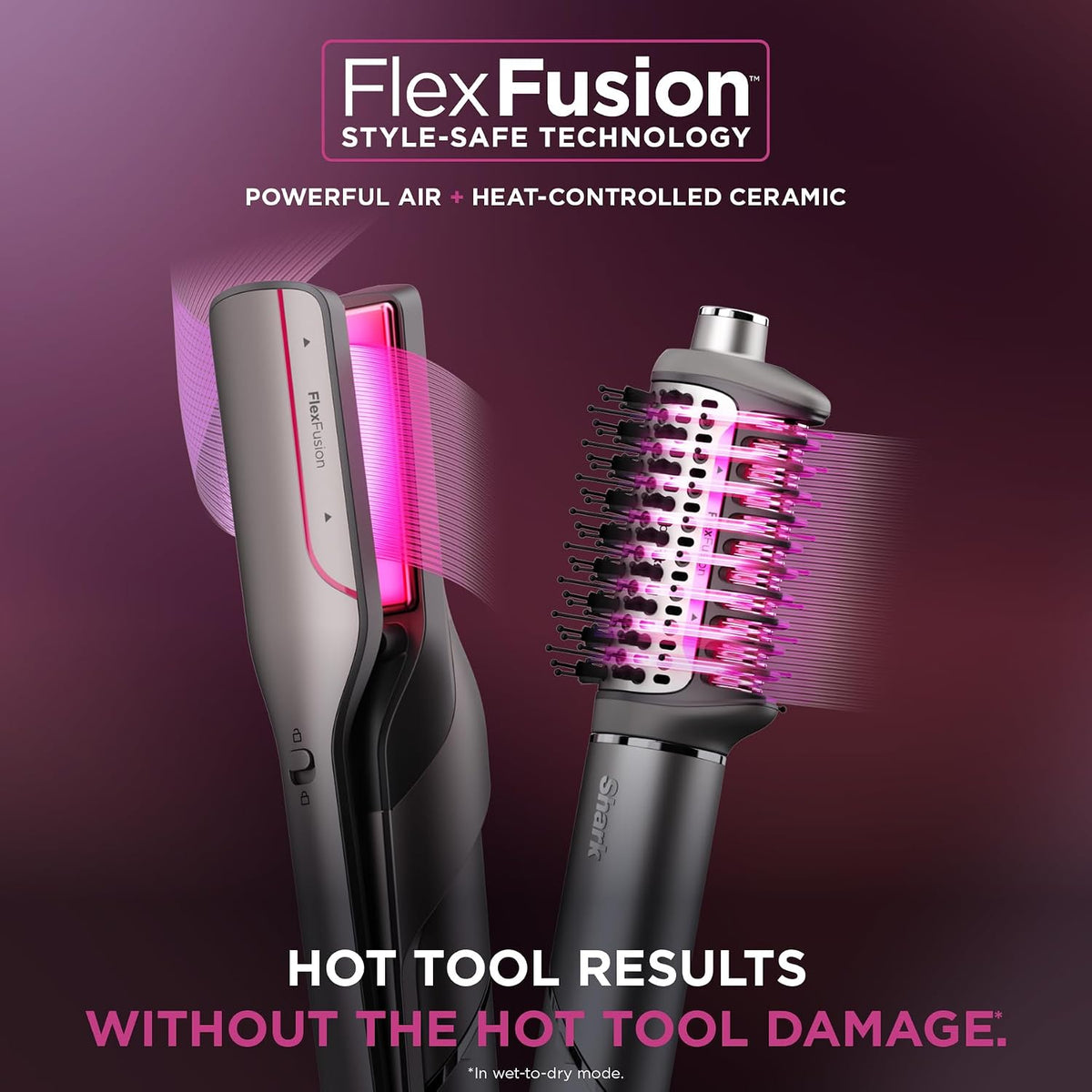 Shark FlexFusion HD651S Ceramic Air Styler & Hair Straightener – Metallic Mist