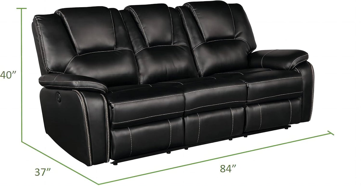 Berk Furniture Outlet Manual Recliner Sofa Set Bonded Leather Reclining Loveseat Couch Living Room Black