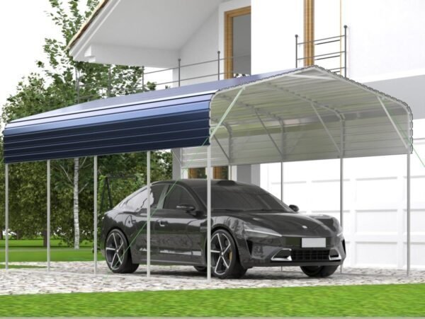11x19FT Heavy Duty Metal Carport | Galvanized Outdoor Shelter for Cars, Boats Parties