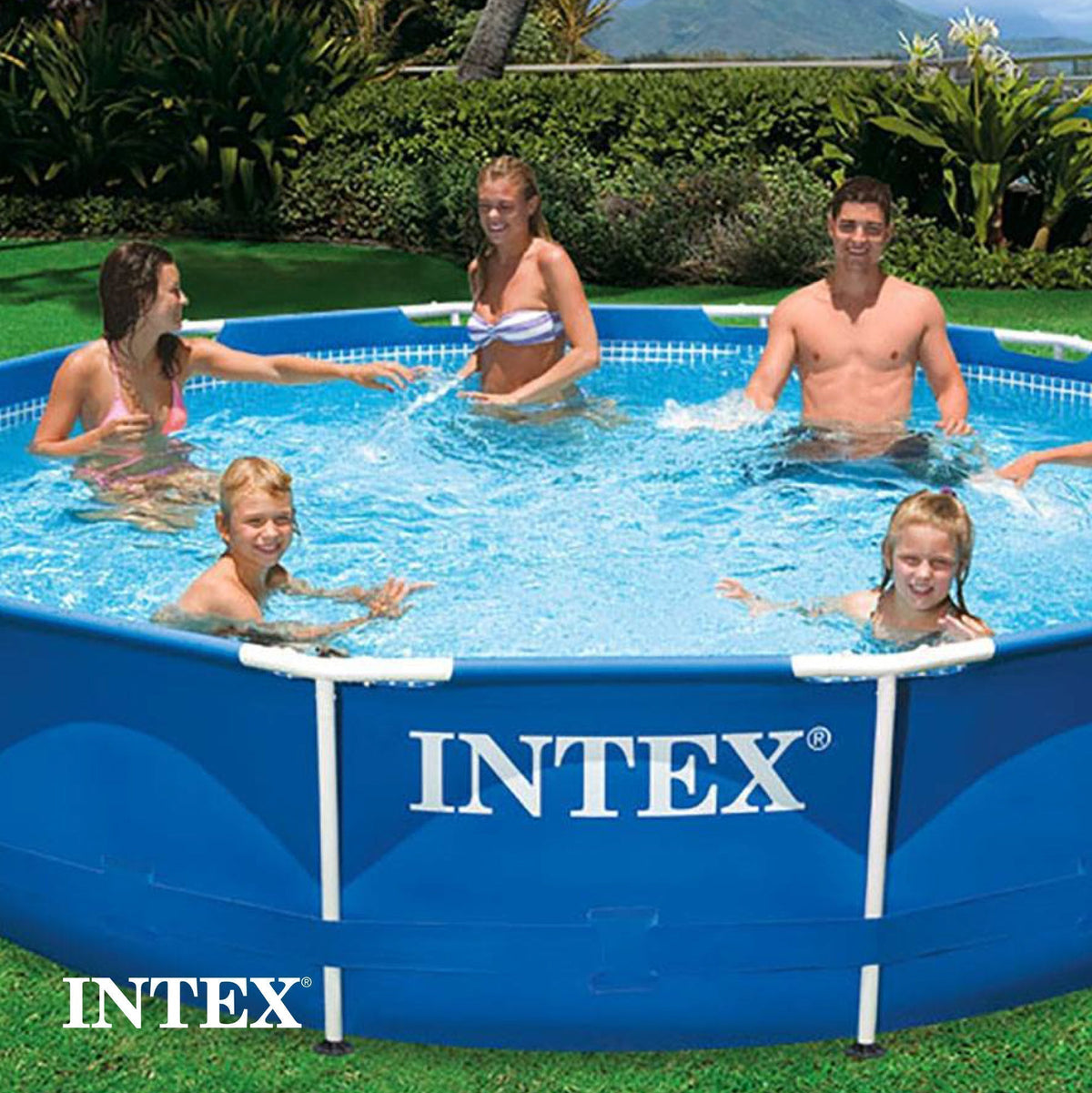 Intex 12' x 30" Metal Frame Round Swimming Pool w/ Filter Pump & 13' Pool Cover image 3