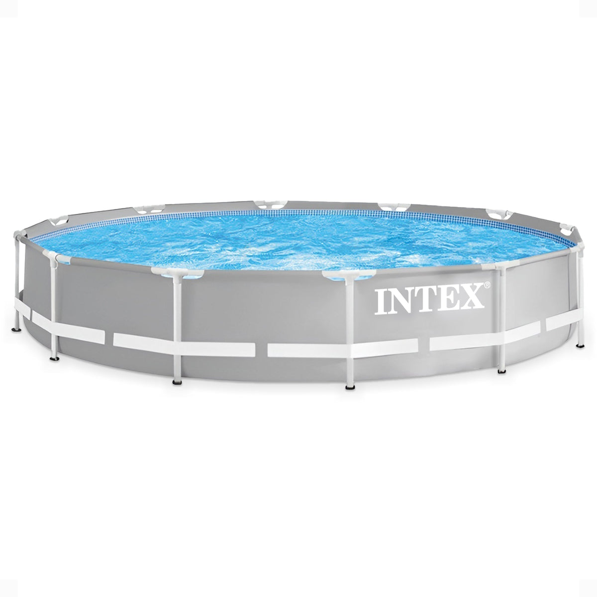 Intex 12 foot x 30 inch Prism Frame Round Above Ground Swimming Pool, (No Pump) image 0