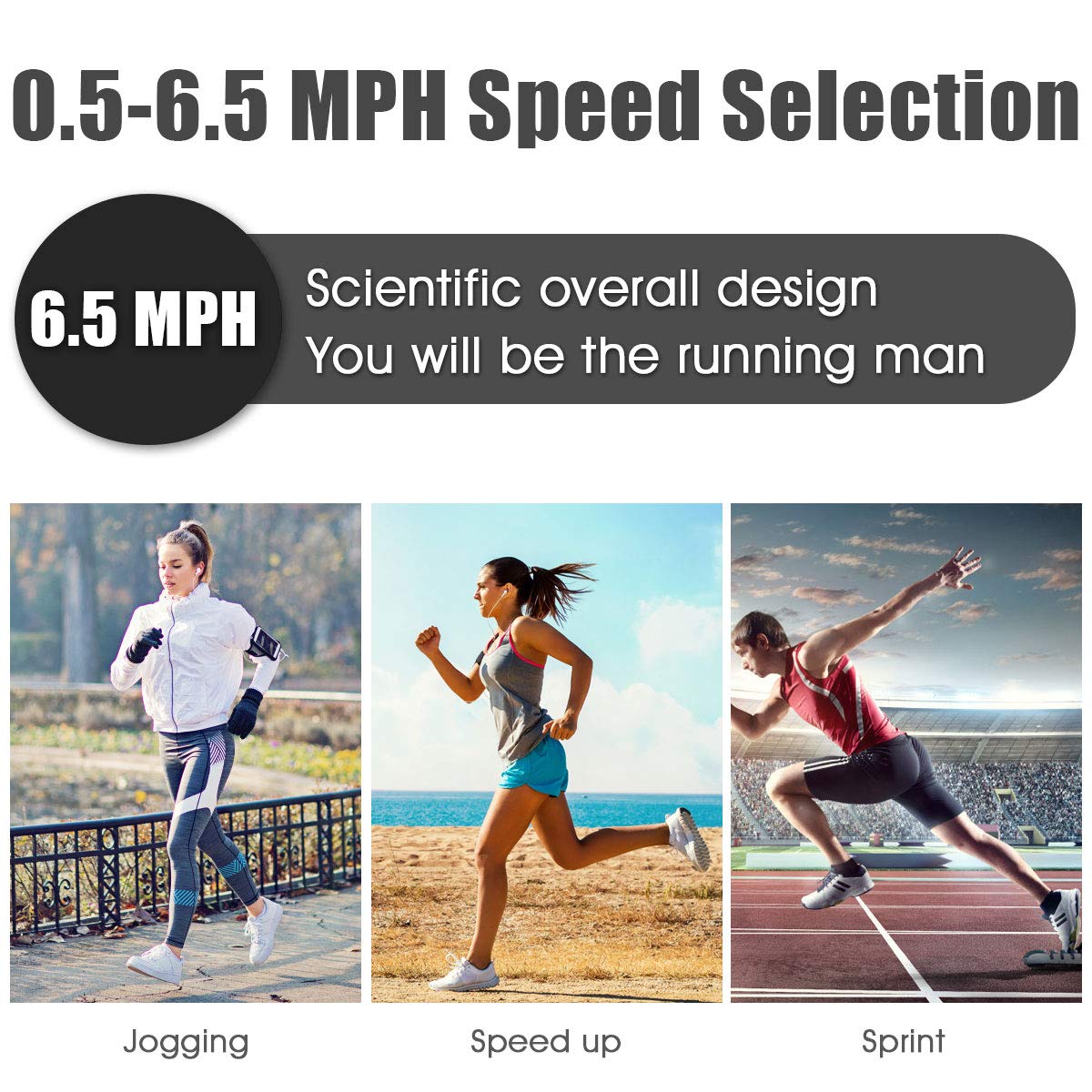 Electric Folding Treadmill, Adjustable Incline and Low Noise Design