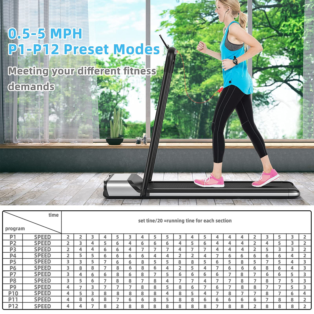Ultra-Thin Electric Folding Treadmill, Installation-Free Design