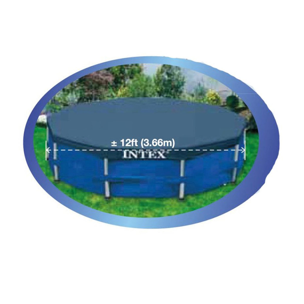 Intex 12 Foot x 30 In. Above Ground Pool & Intex 12 Foot Round Pool Cover image 5