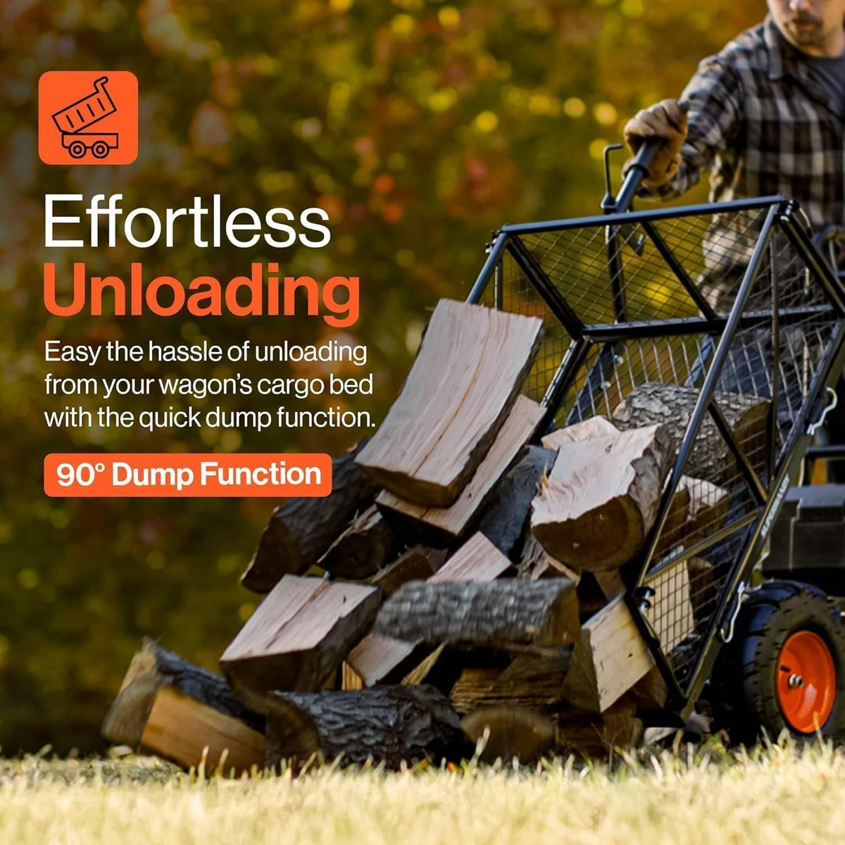 SuperHandy 48V Electric Power Wagon Utility Cart, 660 lb Load, 1000 lb Hauling Capacity