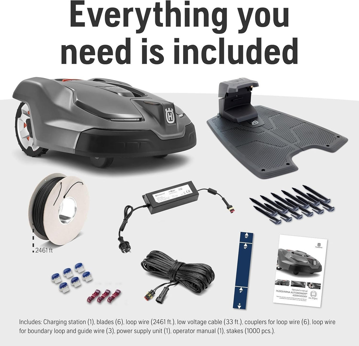 Husqvarna 440iQ Robotic Lawn Mower, 2 Acre, Wire-Free, Charging Station