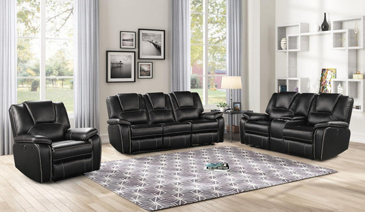 Berk Furniture Outlet Manual Recliner Sofa Set Bonded Leather Reclining Loveseat Couch Living Room Black