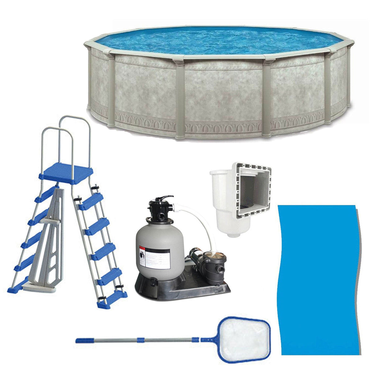 Aquarian Venetian 24ft x 52in Above Ground Swimming Pool with Liner and Skimmer image 0