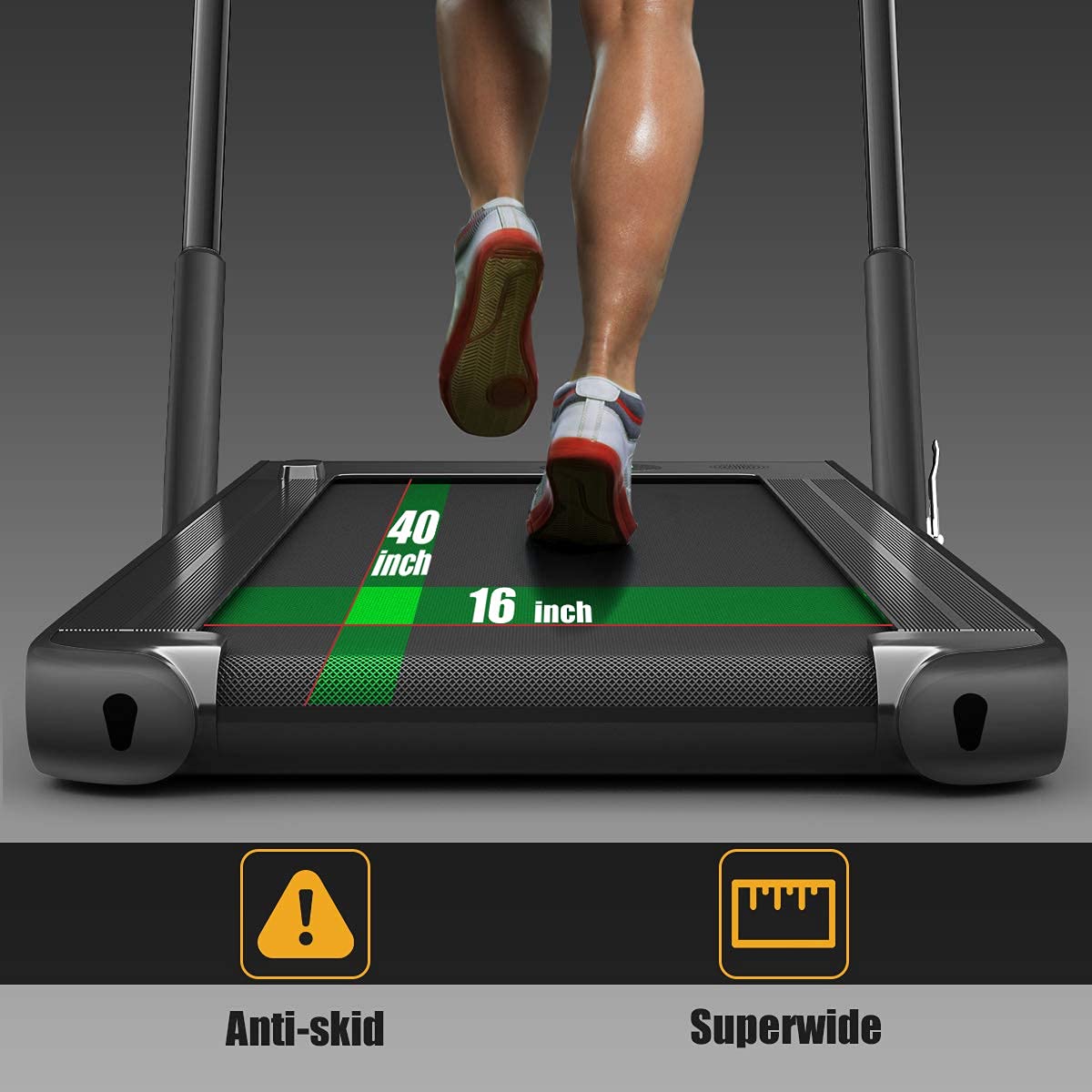 2 in 1 Folding Treadmill, 2.25HP Under Desk Electric Superfit Treadmill