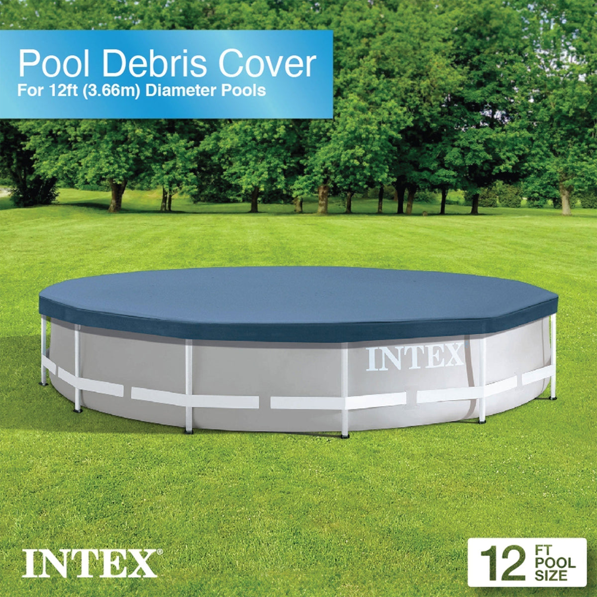 INTEX 12' x 30" Metal Frame Above Ground Pool, Filter, Cover, & Maintenance Kit image 5