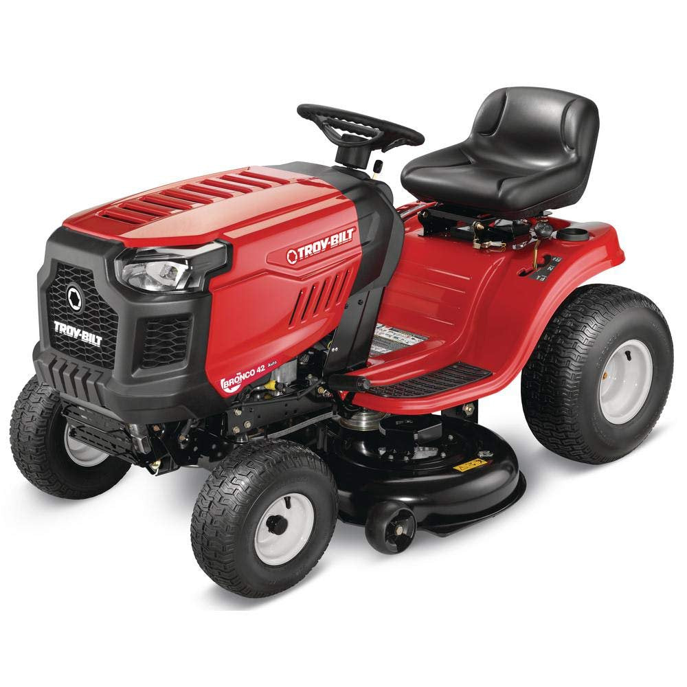 Troy Bilt Bronco 42 in 19 HP Briggs &amp; Stratton Automatic Drive Gas Riding Lawn Tractor with Mow in Reverse