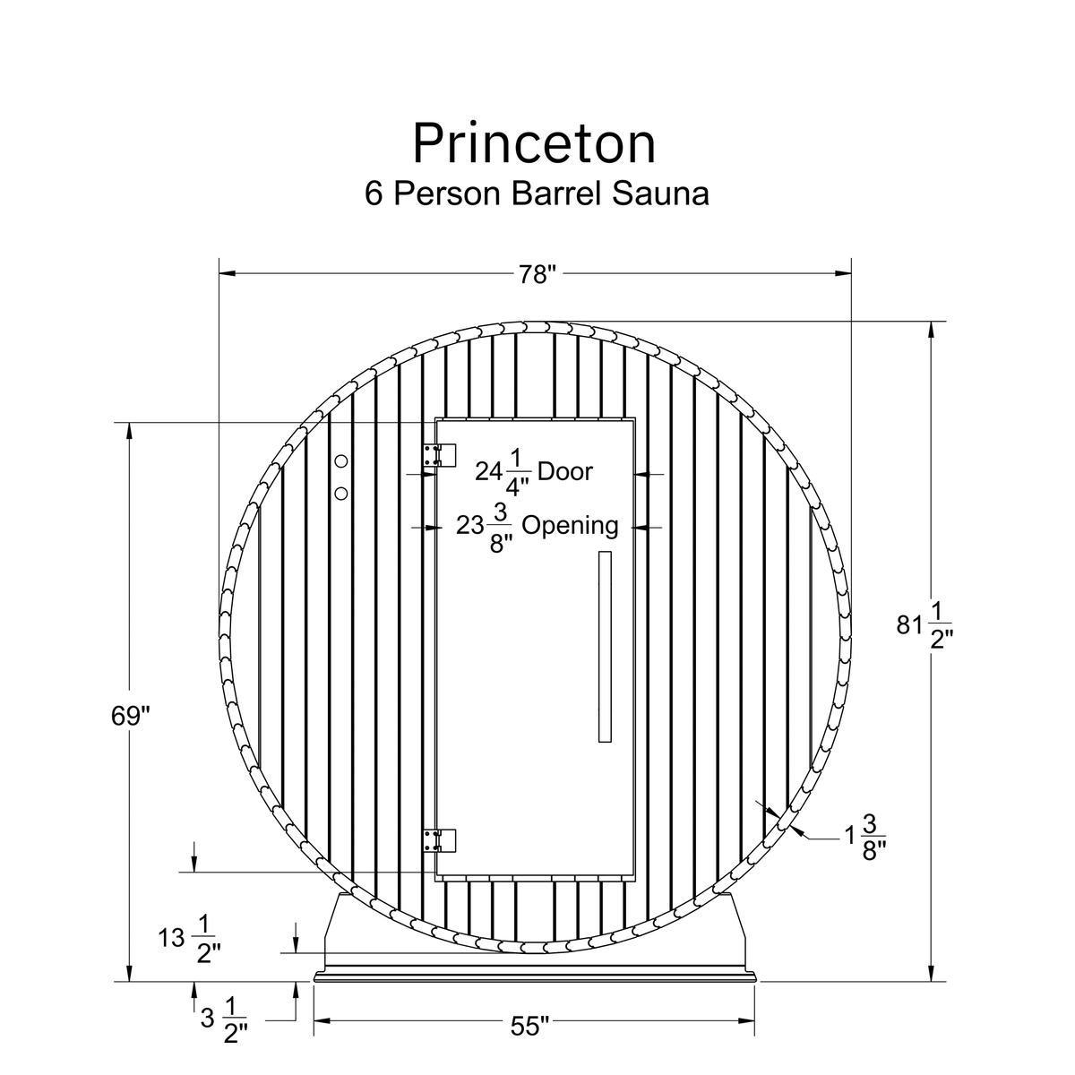 Princeton 6 Person Barrel Sauna