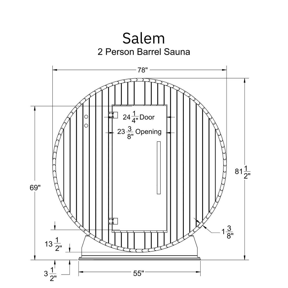 Salem 2 Person Barrel Sauna Kit