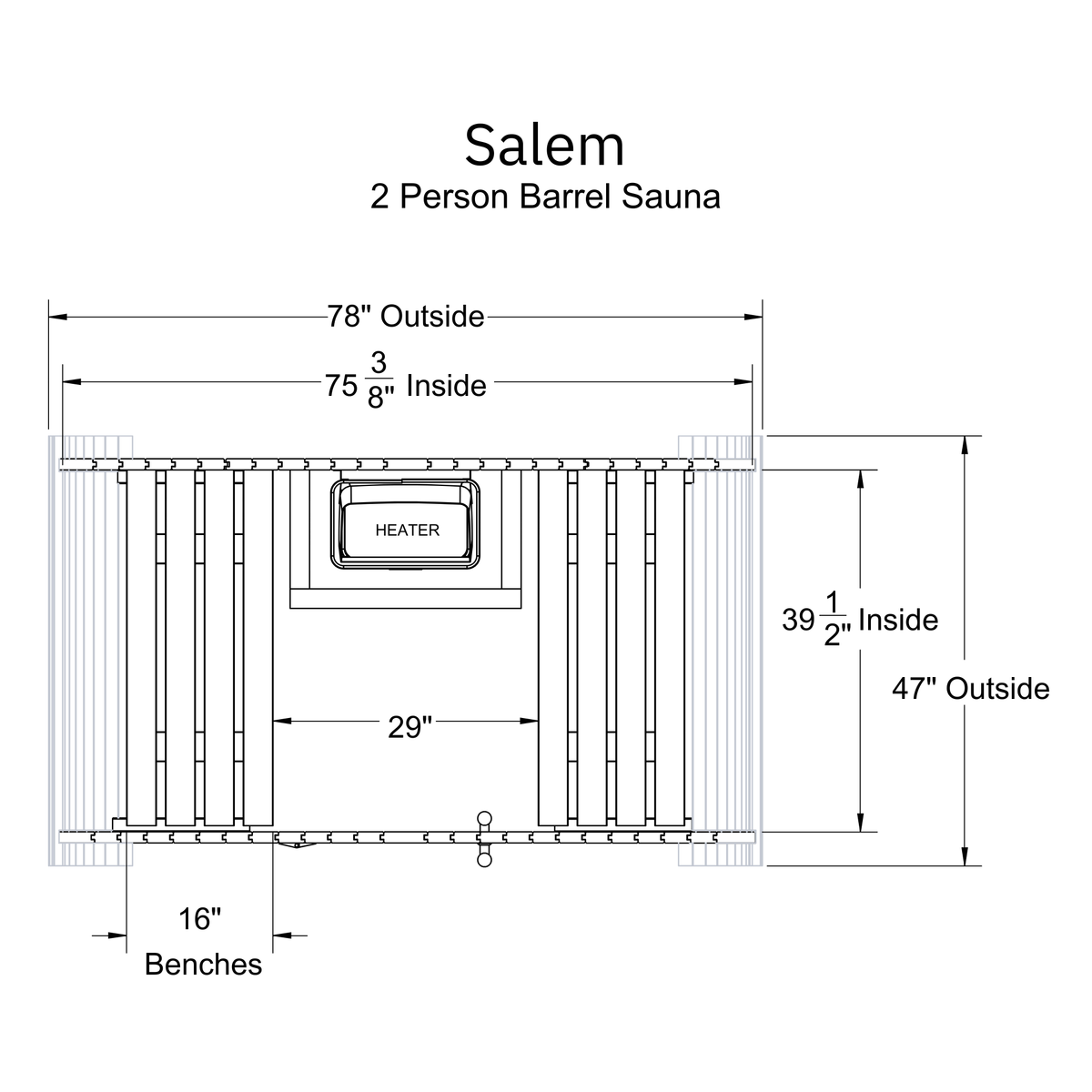 Salem 2 Person Barrel Sauna