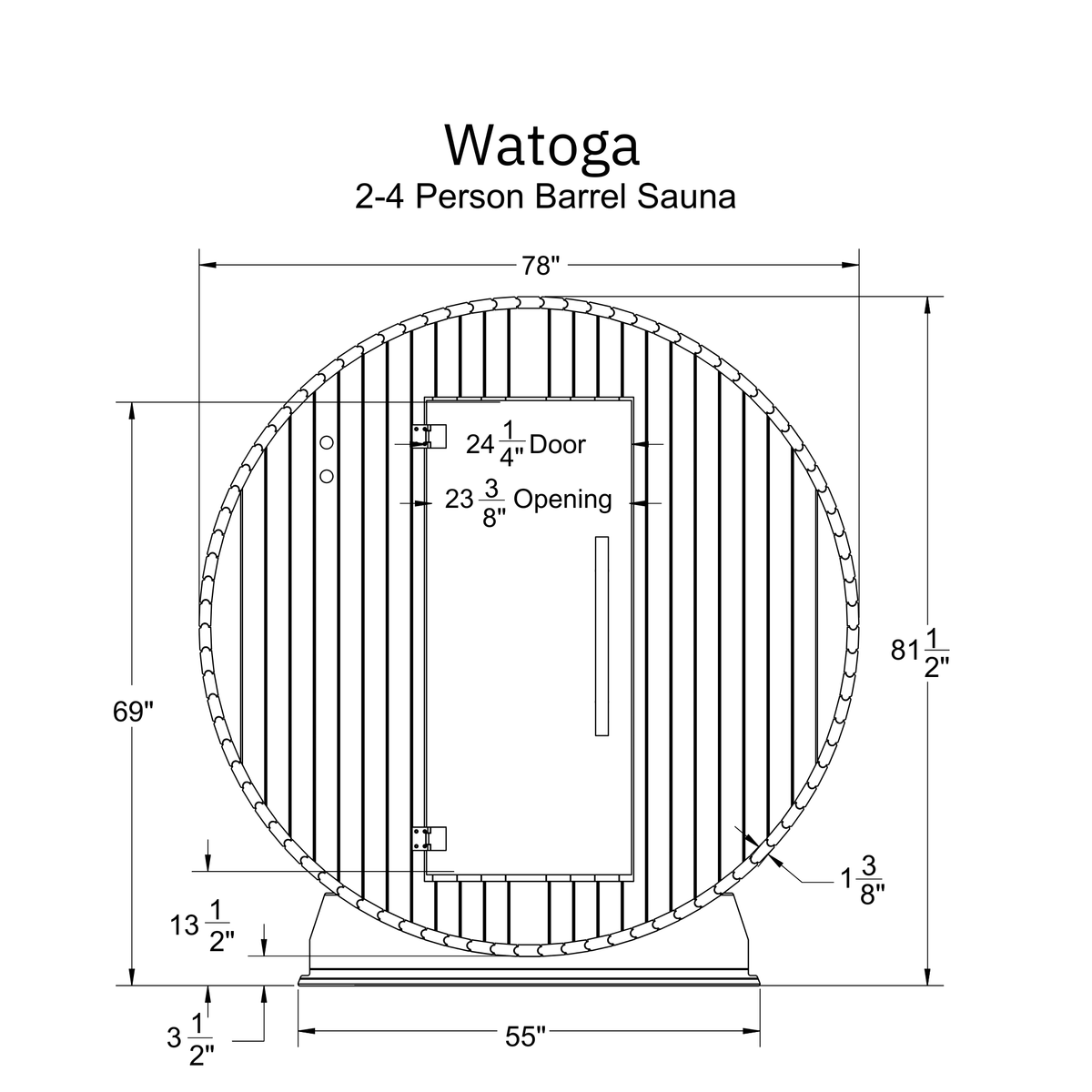 Watoga 2-4 Person Barrel Sauna