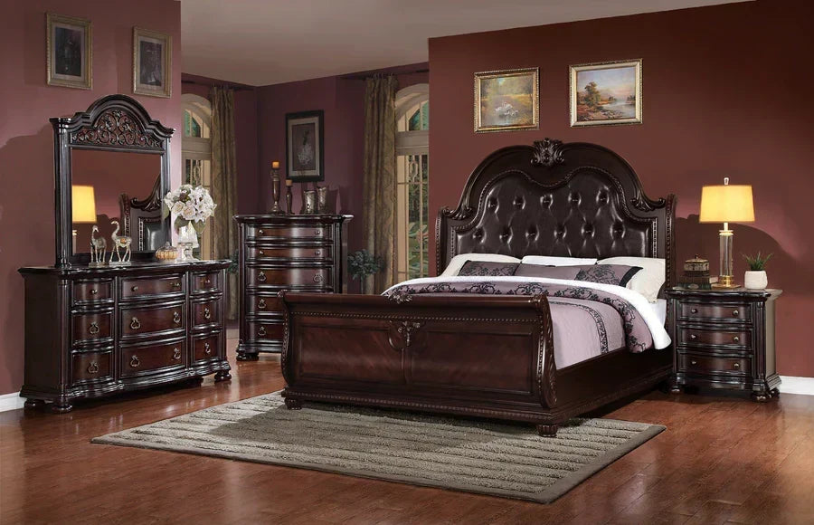 McFerran Home Furnishing B367 Brown Wood Bedroom Set