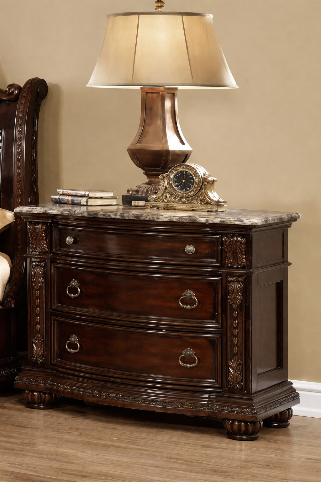 McFerran Home Furnishing B9500 Amber Dark Cherry Tufted Bedroom Set