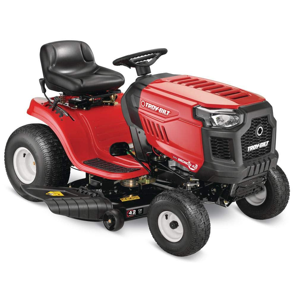 Troy Bilt Bronco 42 in 19 HP Briggs &amp; Stratton Automatic Drive Gas Riding Lawn Tractor with Mow in Reverse