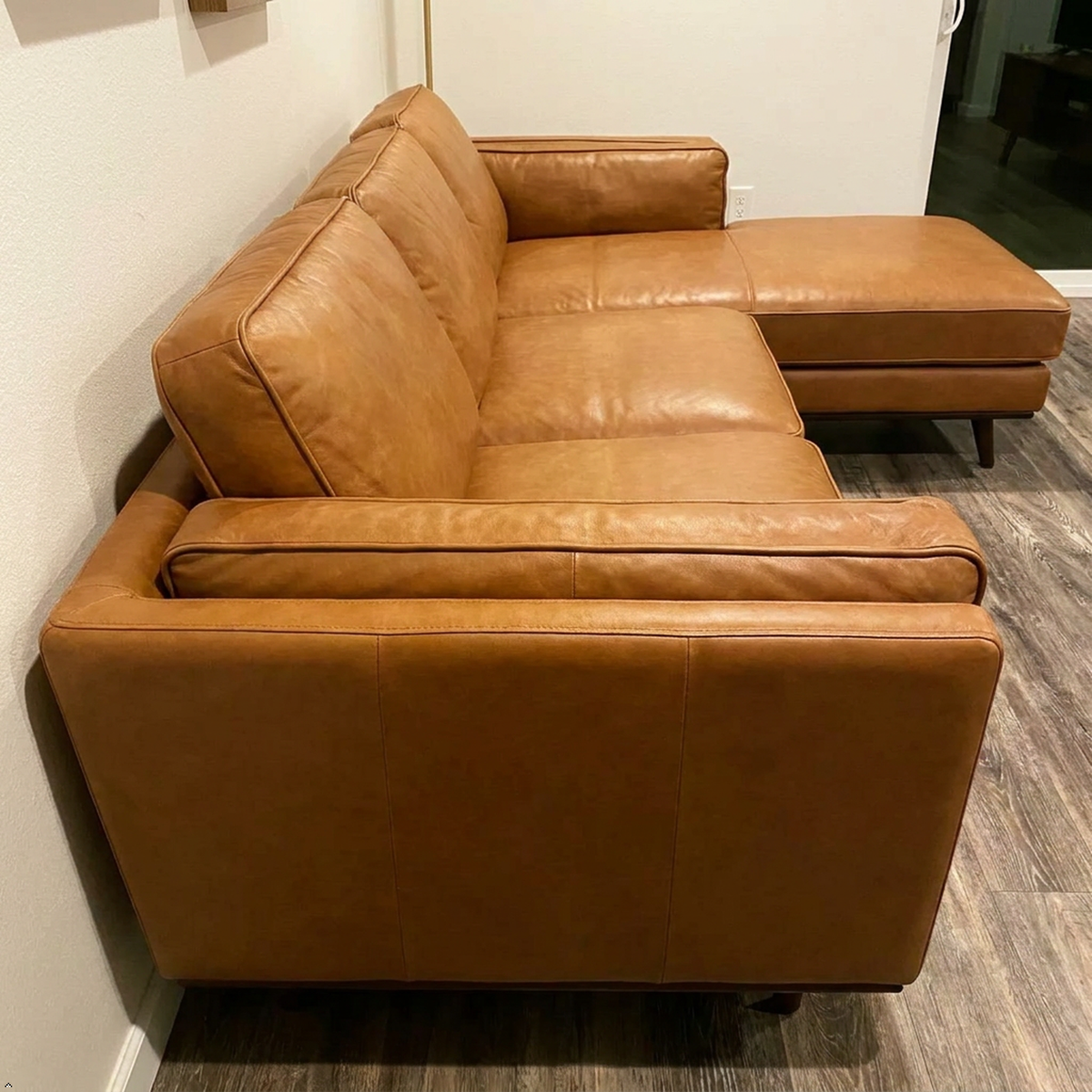 Chase Top-Grain Leather Sofa, 90 Inches MCM