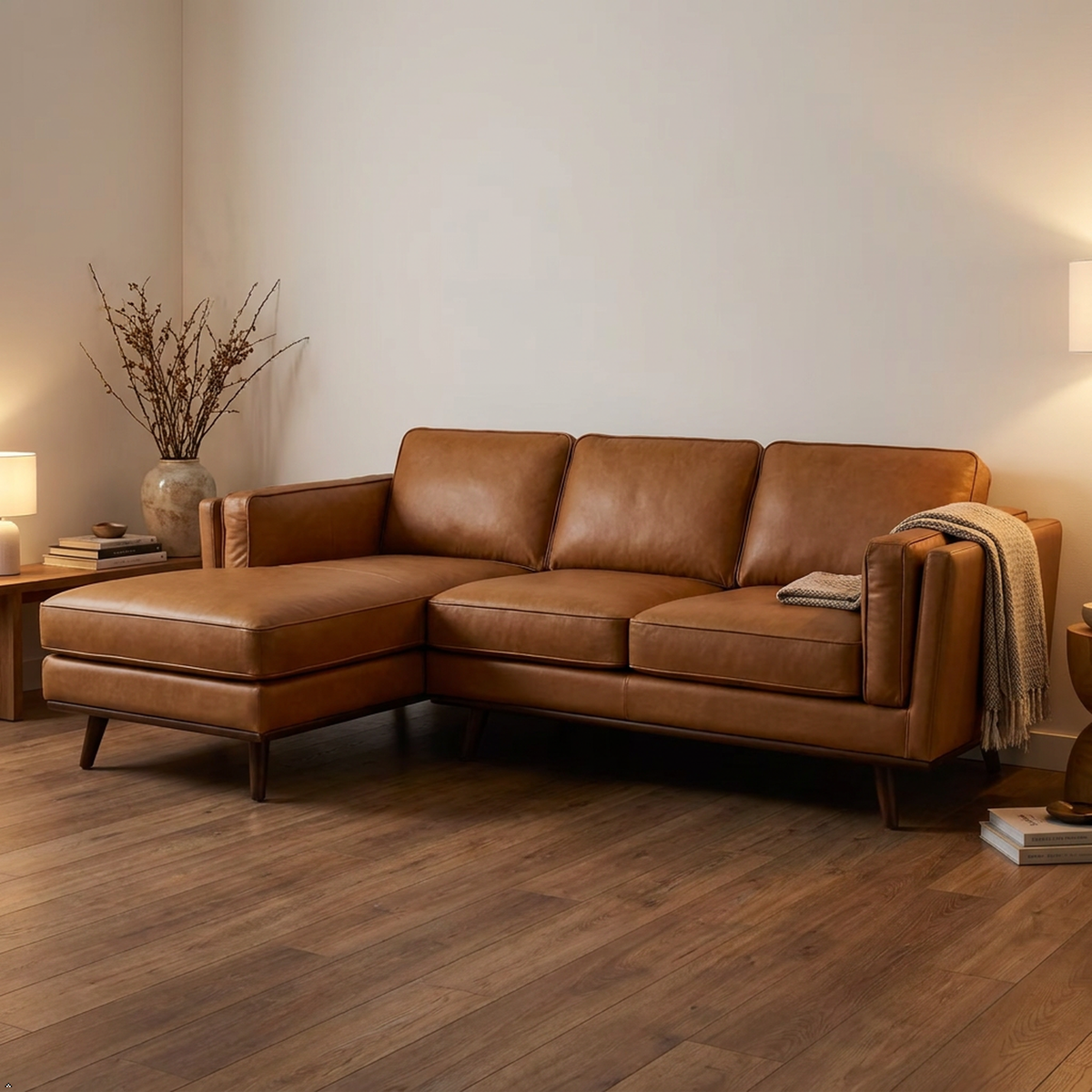 Chase Top-Grain Leather Sofa, 90 Inches MCM