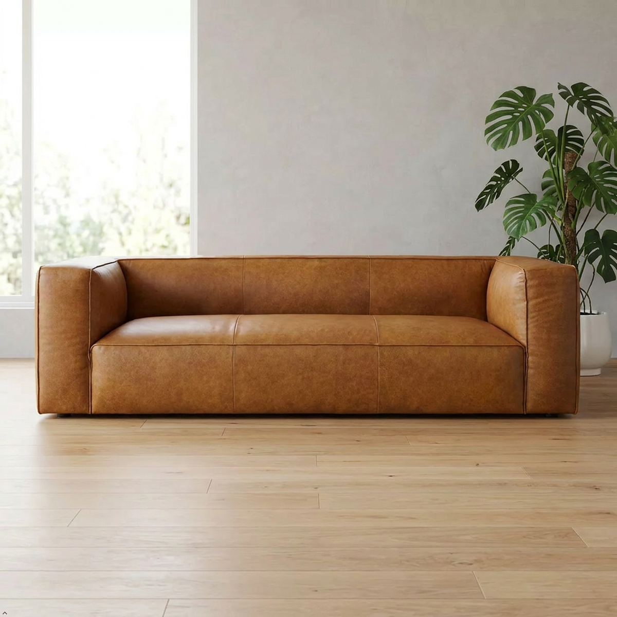 Colton Tan Leather Sofa