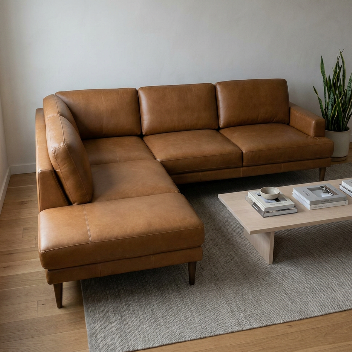 Corbin Top-Grain Leather Sectional