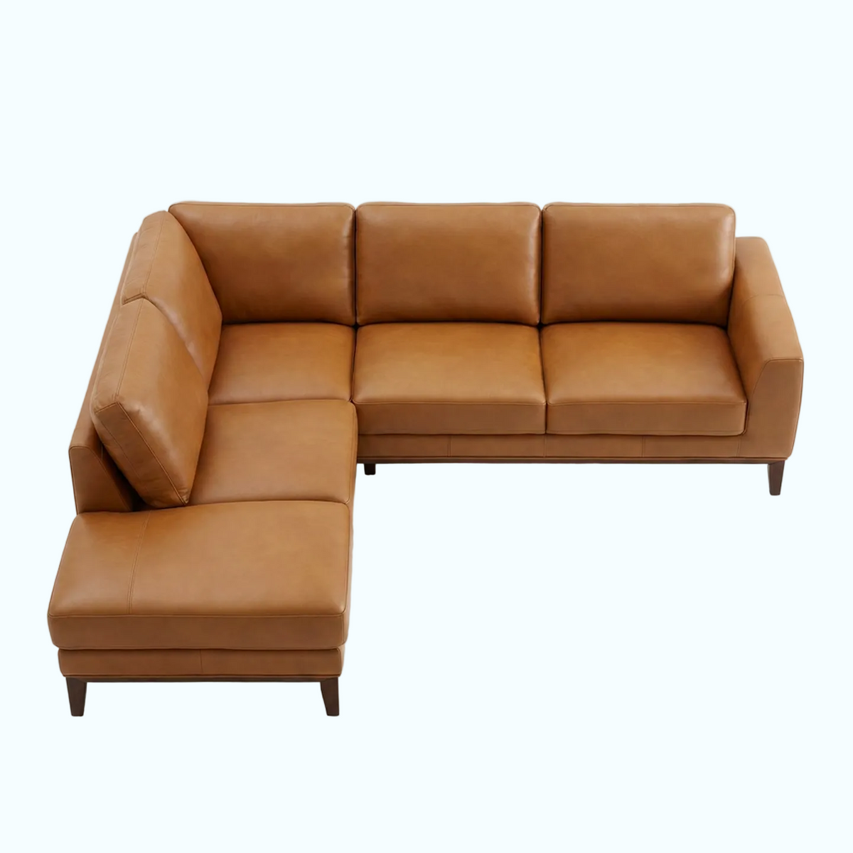 Benson Top-Grain Leather Sectional with Chaise