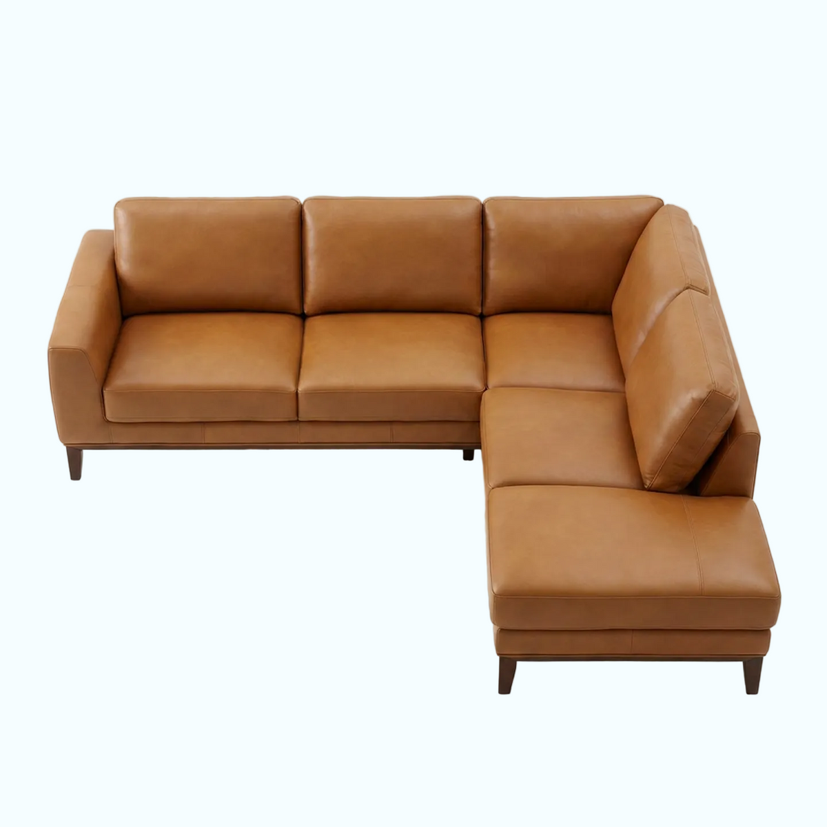 Benson Top-Grain Leather Sectional with Chaise