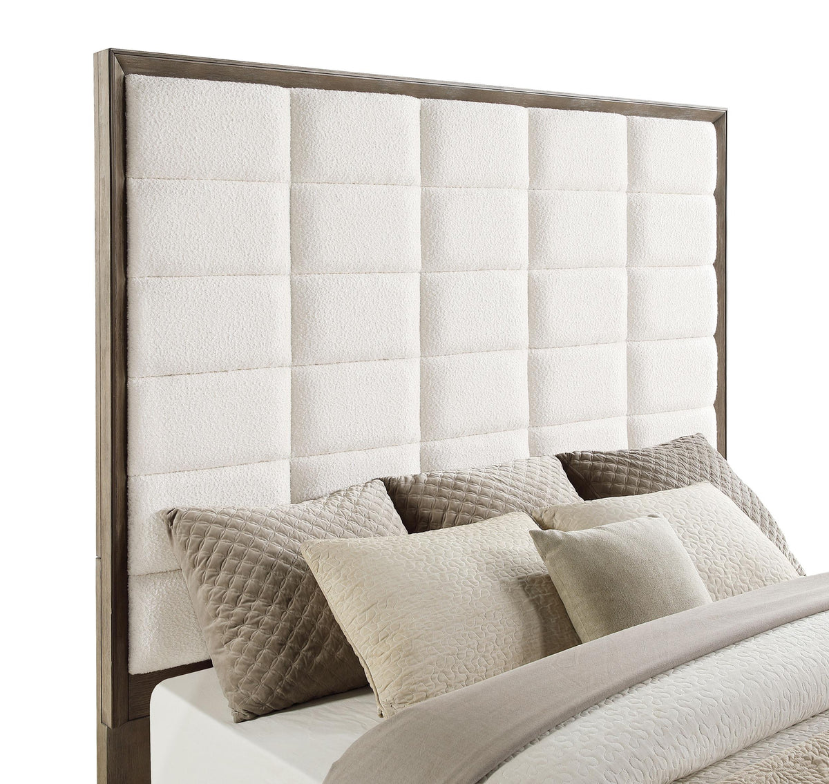 Coaster Fine Furniture Durango Bedroom Set – Grid-Tufted Velvet Headboard & Gold Hardware