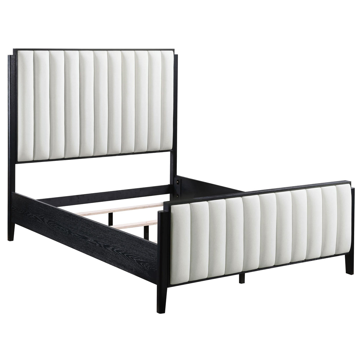 Coaster Fine Furniture Brookmead Modern Bedroom Furniture Set – Wire-Brushed Finish with Fluted Texturing, Golden Demi-Lune Handles, and English Dovetail Craftsmanship